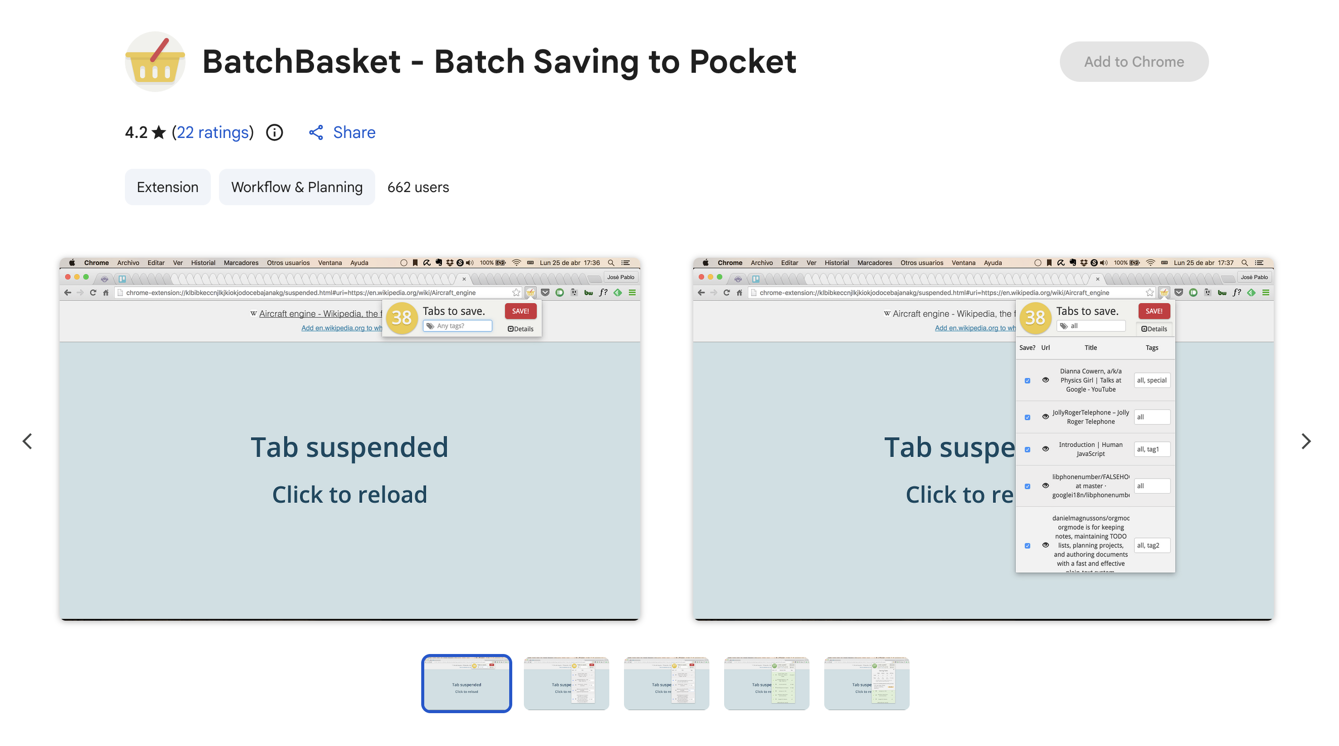 Chrome Web Store listing
